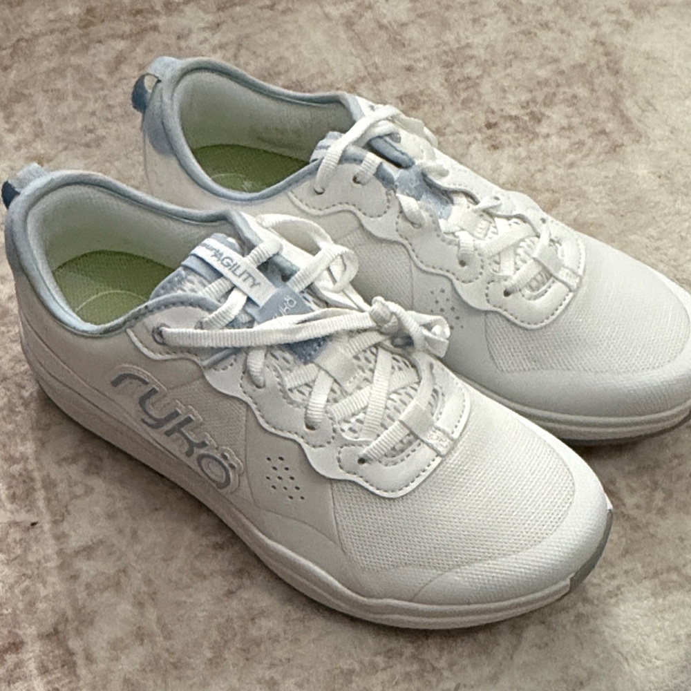 Ryka White and Light Blue Women's Sneakers